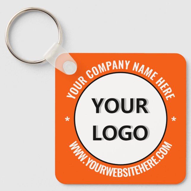 Your Logo Name Website Keychain - Custom Colors (Front)