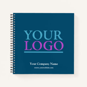 Your Logo Name & Website, Ocean Blue Promotional Notebook