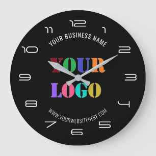 Your Logo Name Website Personalized Font / Colors Large Clock