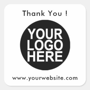 Your Logo, Name & Website Promo Classic Round Clas Square Sticker