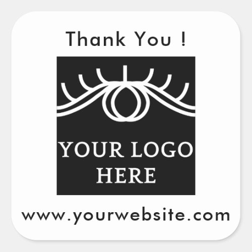 Your Logo Name  Website Promo Classic Round Clas Square Sticker