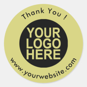 Your Logo, Name & Website Promo Classic Round Clas Sticker