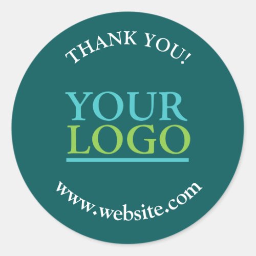 Your Logo Name  Website Promo Deep Green Classic Round Sticker