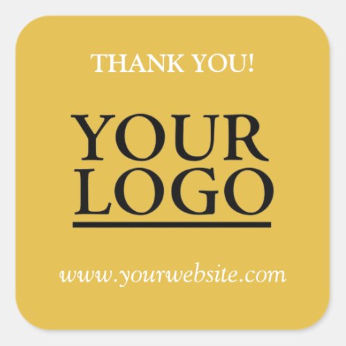 Your Logo Name  Website Promo Gold Square Sticker