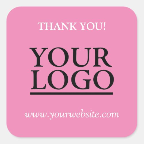 Your Logo Name  Website Promo Pink Square Sticker
