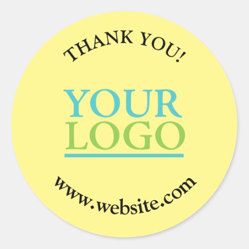 Your Logo Name  Website Promo Yellow Classic Round Sticker