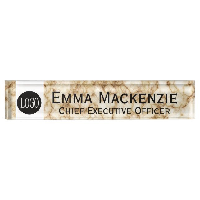 Your Logo Nameplate Marble Desk Signs Office Sign (Front)