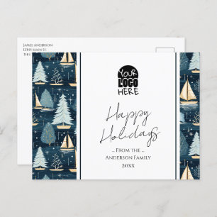 Your Logo Nautical Christmas Greetings Postcard