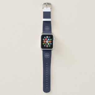Your Logo   Navy Blue Promotional Business Apple Watch Band