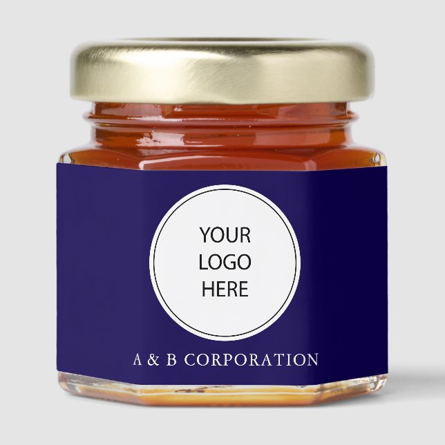 Your Logo Navy Corporate Gifts Honey Jar Favors (Front)