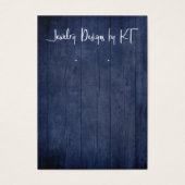 Your Logo Navy Rustic Wood Earring Holder Display (Front)