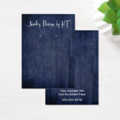 Your Logo Navy Rustic Wood Earring Holder Display (Desk)