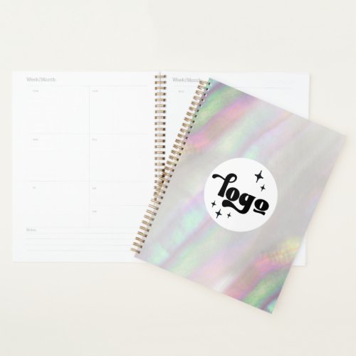 your logo on abstract background shell inspired planner