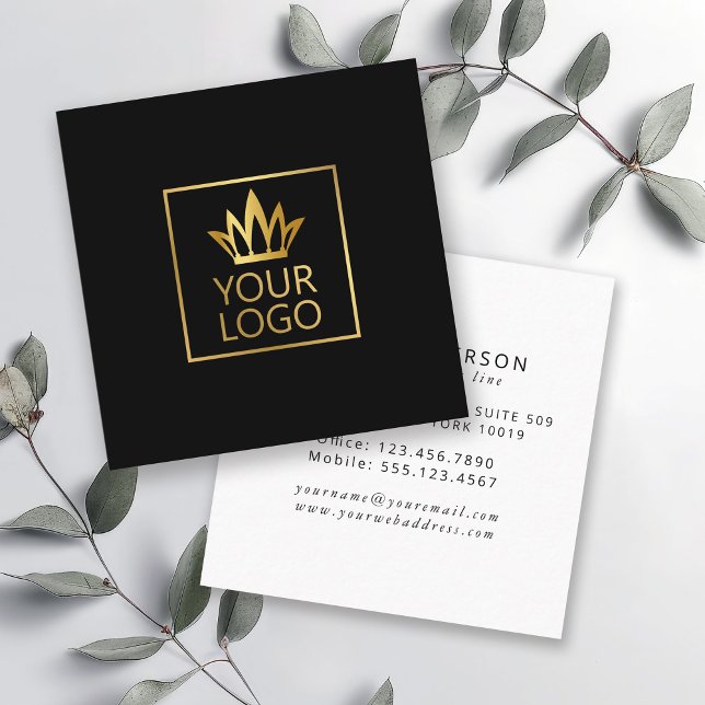 Your Logo on Any Color Background Square Business Card (Creator Uploaded)