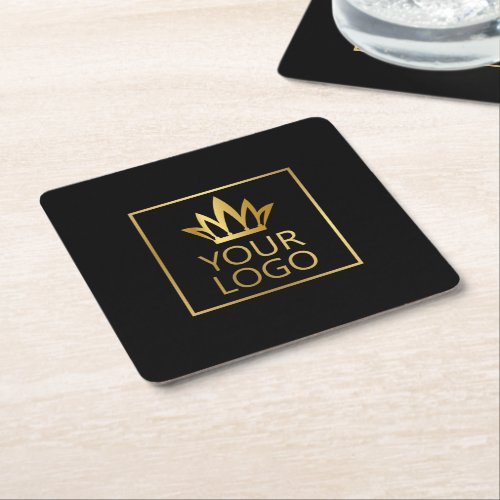 Your Logo on Any Color Background Square Paper Coaster