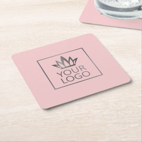 Your Logo on Any Color Background Square Square Paper Coaster
