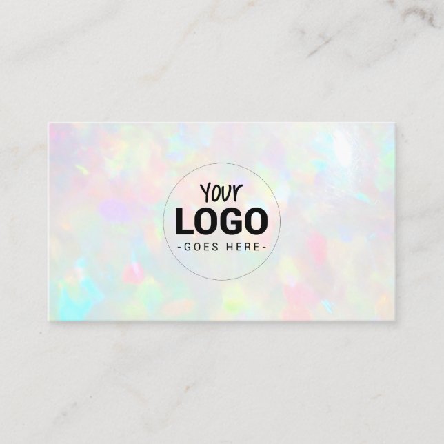 your logo on clear opal texture business card (Front)