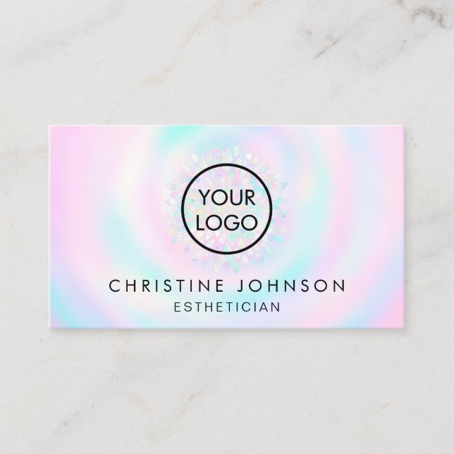 your logo on delicate pastel colors business card (Front)