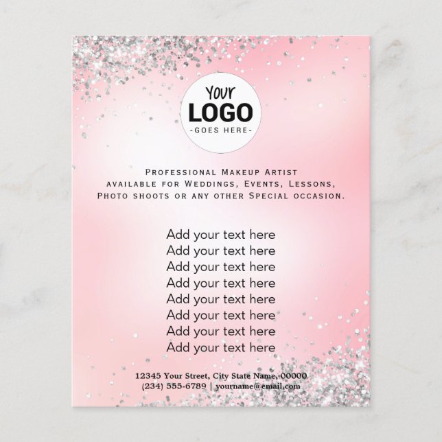 your logo on faux glitter background flyer (Front)