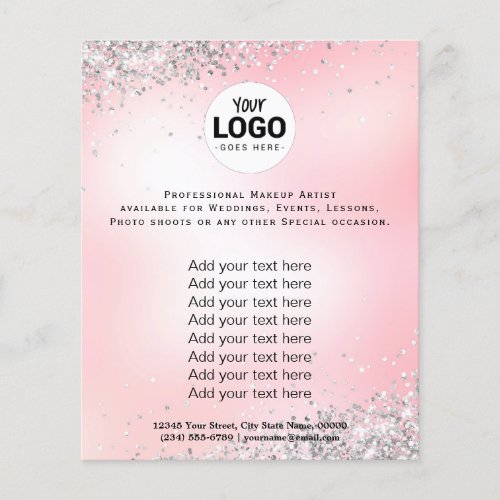 your logo on faux glitter background flyer