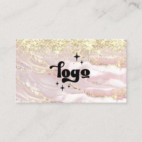 your logo on faux gold sparkle business card