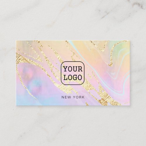 your logo on FAUX holographic effect Business Card