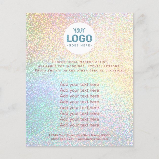 your logo on faux rainbow glitter flyer (Front)
