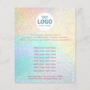 your logo on faux rainbow glitter flyer