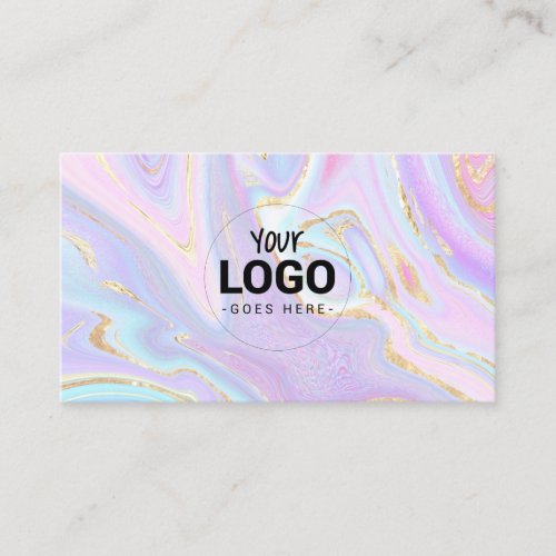 your logo on fluid marble business card