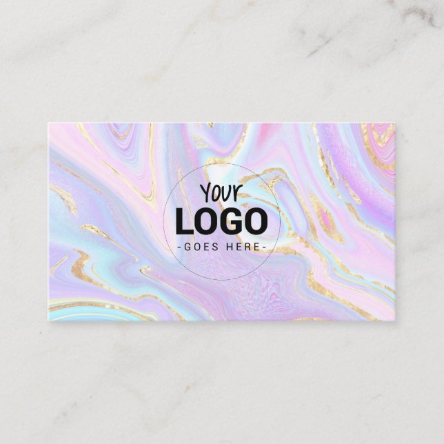your logo on fluid marble business card (Front)