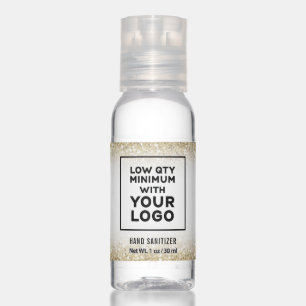 Your Logo on Gold Glitter Custom Label Hand Sanitizer