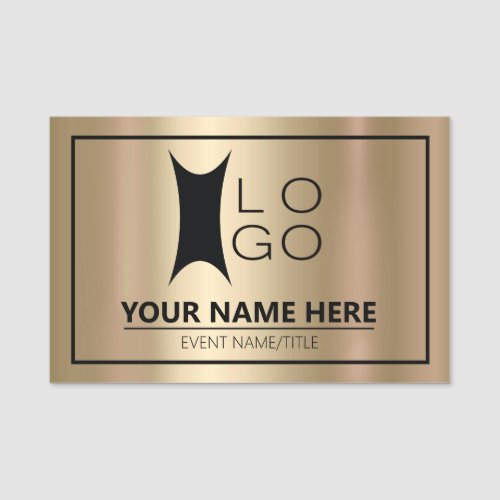 Your Logo on Metallic Gold ID634 Name Tag