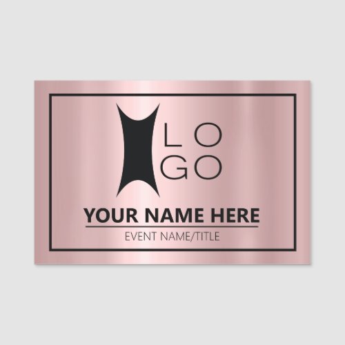 Your Logo on Metallic Rose Gold ID634 Name Tag