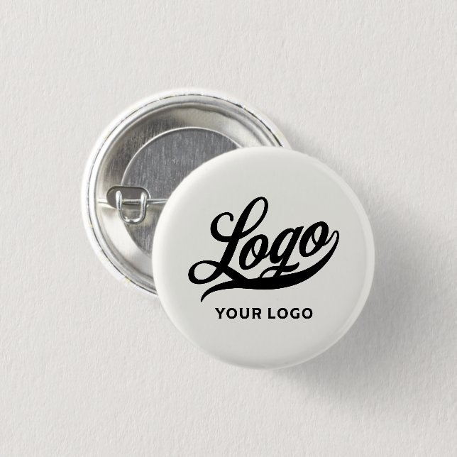 Your Logo on Off white Business Simple Minimal Button (Front & Back)