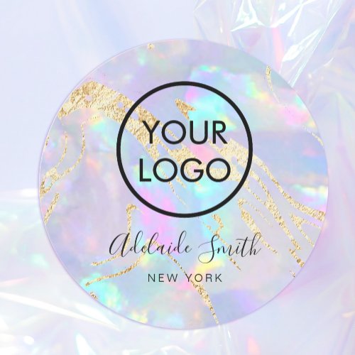your logo on opal  classic round sticker