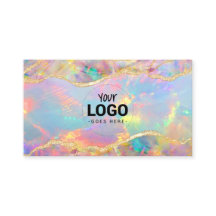 your logo on opal design business card