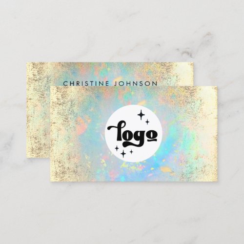 your logo on opal inspired background business card