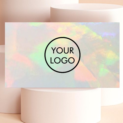 your logo on opal photo business card