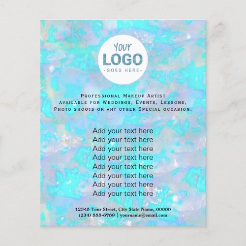 your logo on opal stone texture background flyer