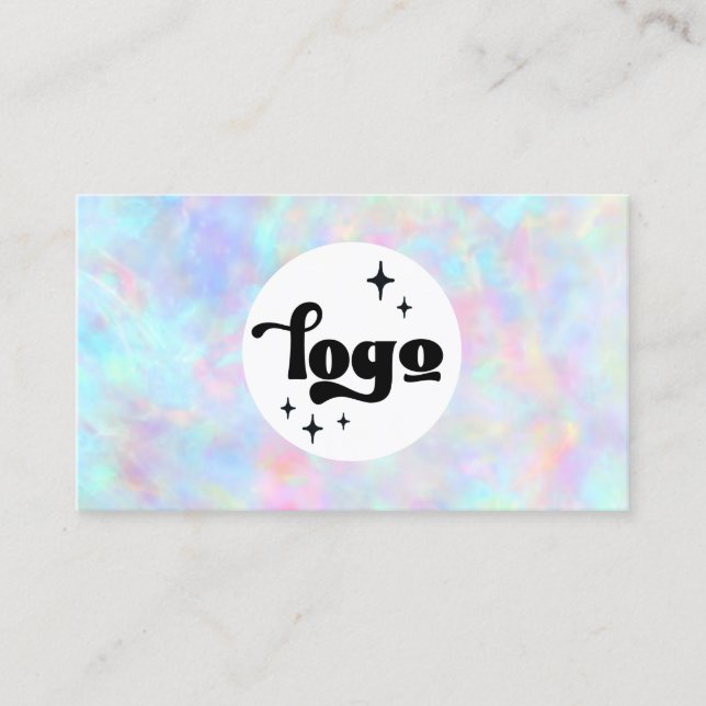 your logo on pastel abstract background business card (Front)