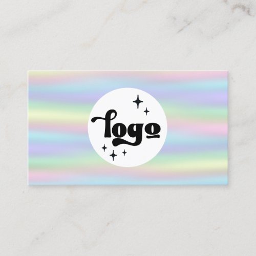 your logo on pastel colors background business card