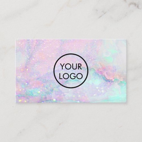 your logo on pastel gemstone texture business card