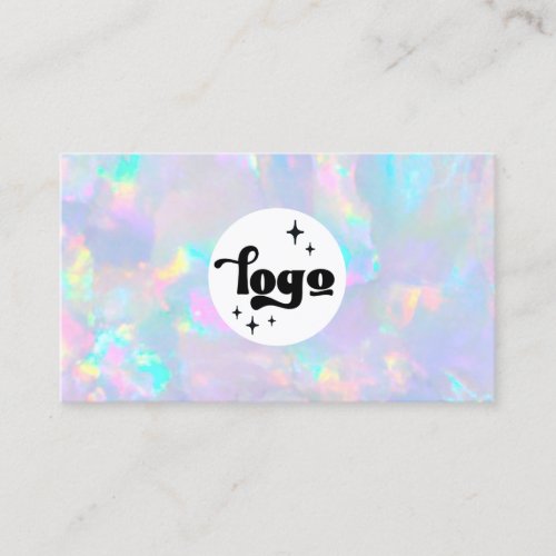 your logo on pastel opal  business card