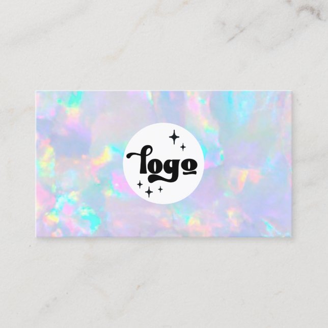 your logo on pastel opal  business card (Front)