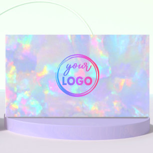 your logo on pastel opal gemstone business card