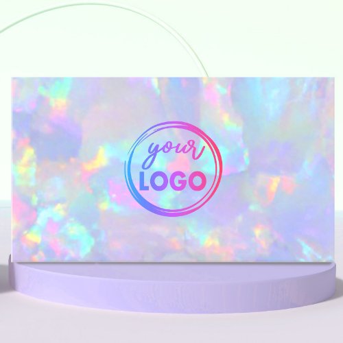 your logo on pastel opal gemstone business card