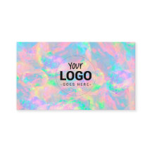your logo on pastel opal texture business card