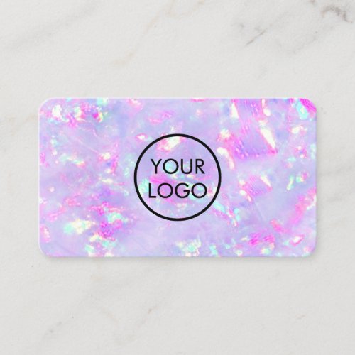 your logo on purple opal photo business card
