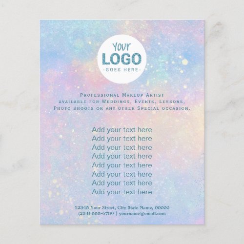 your logo on rainbow pastel flyer