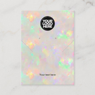 Your Logo Opal Stone Chain Earrings Display Card